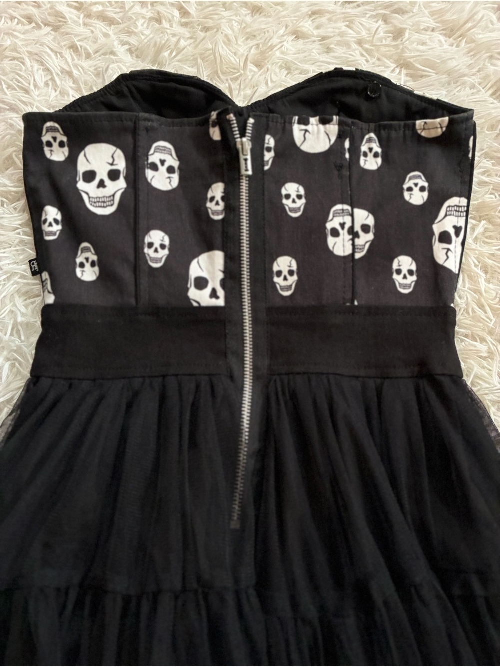 Vintage Royal Bones Tripp Goth Punk Y2K Emo Lace Up Corset Tutu Dress Black S - Picture 10 of 11